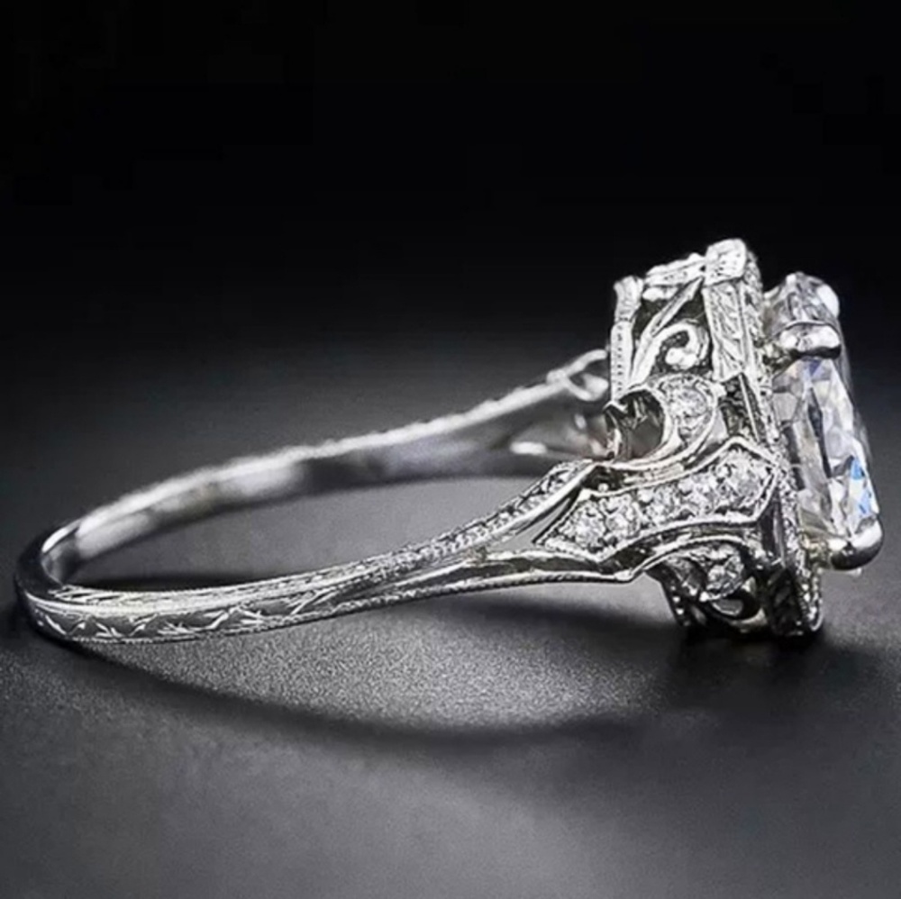 EXQUISITE 7.81CT CZ & .925 STERLING SILVER RING - Picture 3 of 6